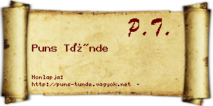 Puns Tünde névjegykártya